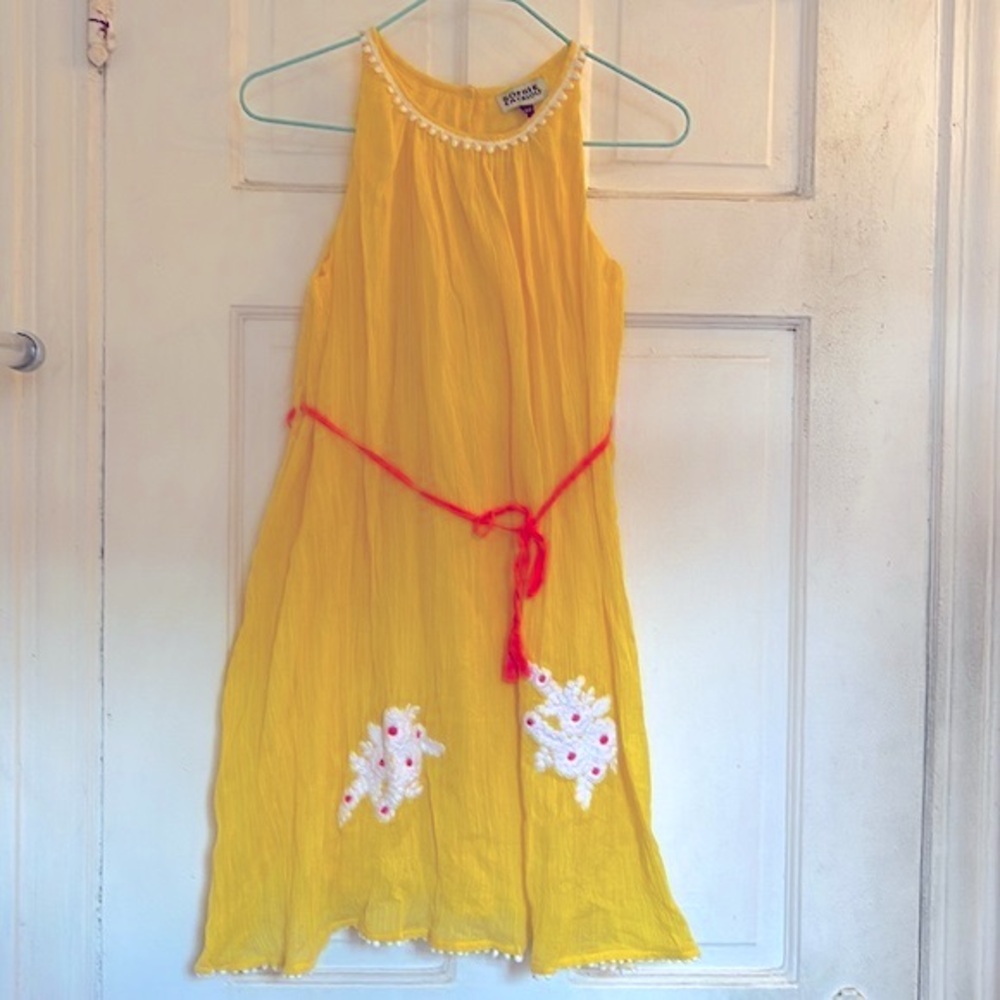 NWT Sophie Catalou girls yellow dress in size 9=10